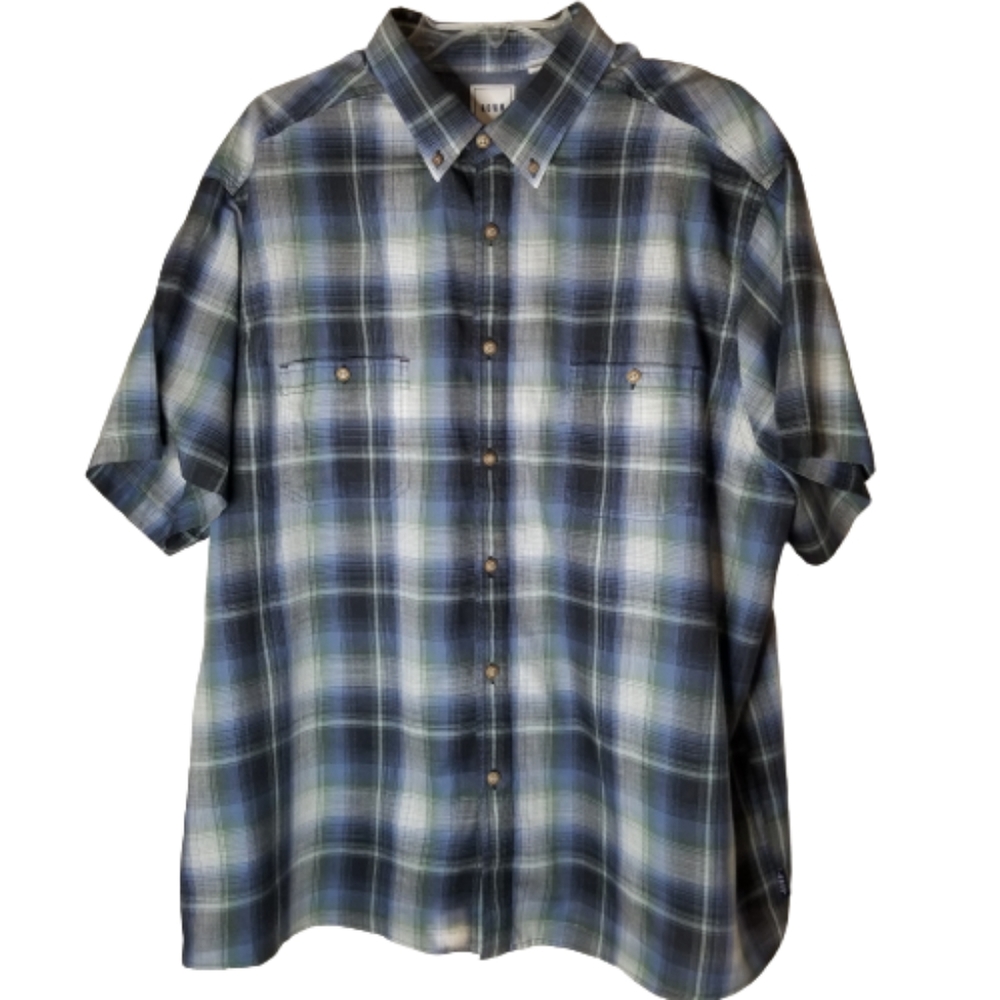Rowm Plaid‎ Short Sleeve Shirt Size: 2XB